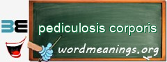 WordMeaning blackboard for pediculosis corporis